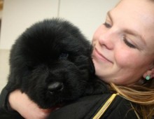 Djamie met puppy.